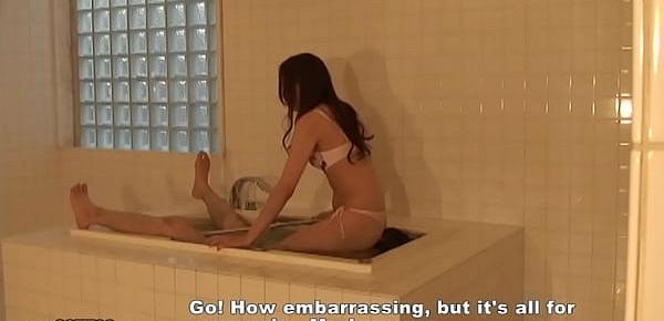  Japanese Femdom Risa drowning slave in the bathtub